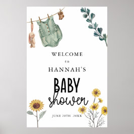 Poster Gender Neutral Boho  Baby Shower Welcome Sign