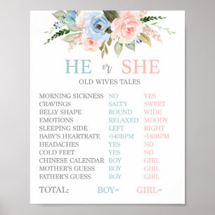 Poster Gender reveal Old Wives Tales Sign