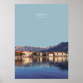 Poster Genebra, Trabalho de arte de Viagem de Suiça de