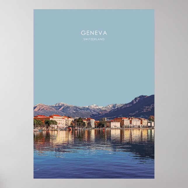 Poster Genebra, Trabalho de arte de Viagem de Suiça de (Frente)