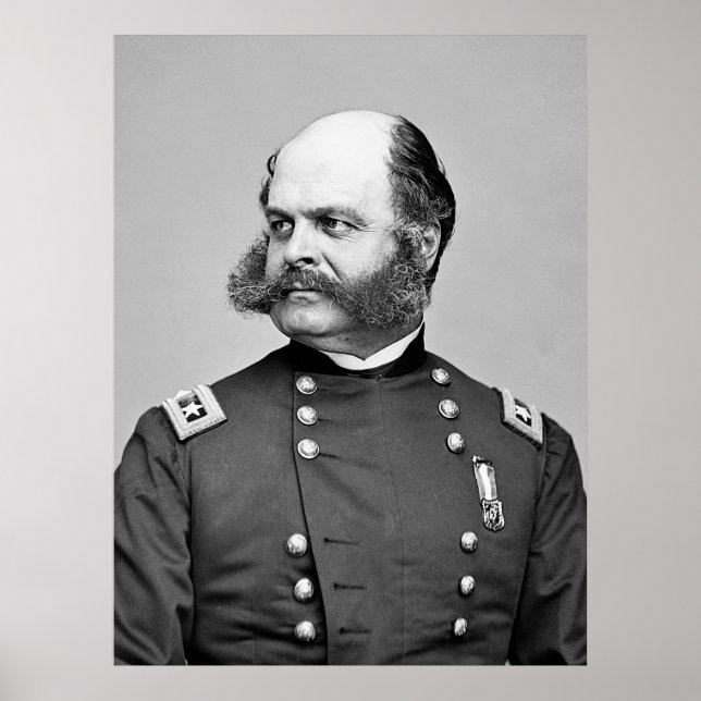 Poster General Ambrose E. Burnside da Guerra Civil Retrat (Frente)