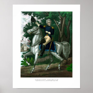 Poster General Andrew Jackson a cavalo