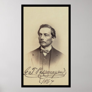 Póster General Beauregard Signed Cartão 1867