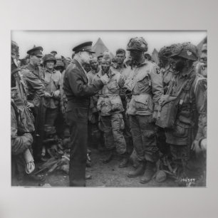 Póster General Dwight D. Eisenhower com paramilitares