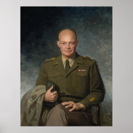 Poster General Dwight Eisenhower 5 Star - Retrato Pintado