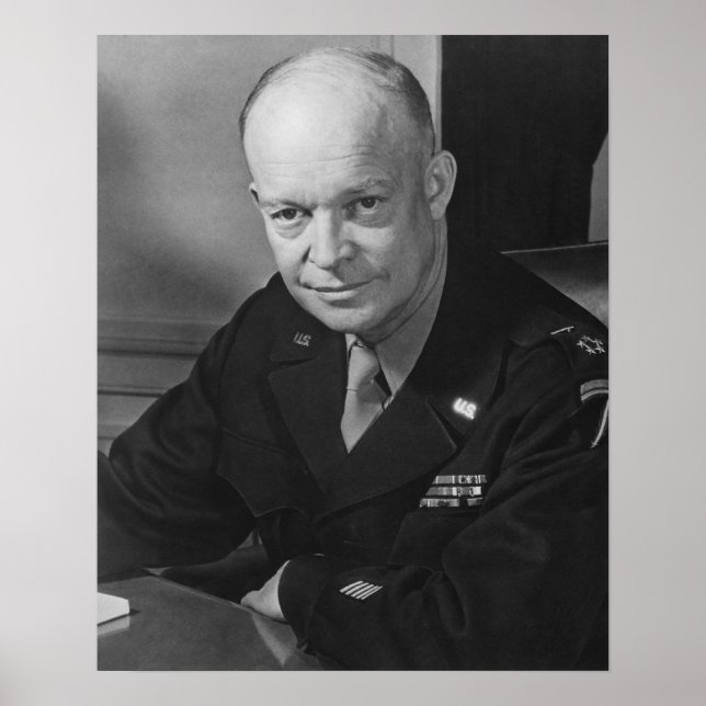 Poster General Dwight Eisenhower - WWII (Frente)
