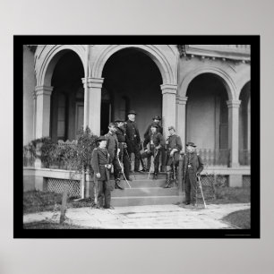 Poster General Edwin Sumner & funcionarios em Warrenton,