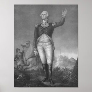 Poster General George Washington Em Litografia Uniforme