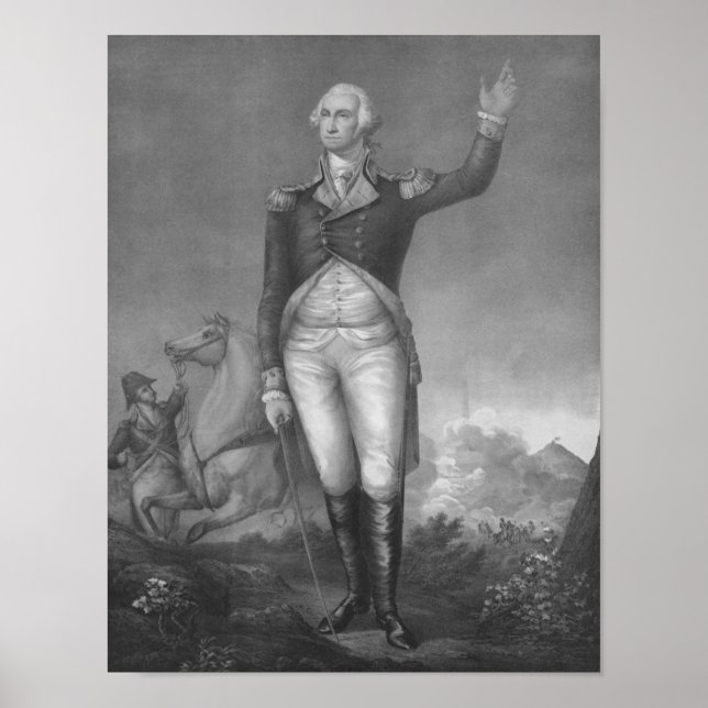 Poster General George Washington Em Litografia Uniforme (Frente)