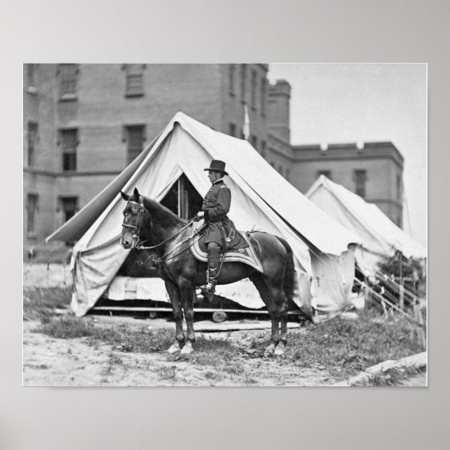 Poster General Joseph Hooker Em Horseback (Frente)