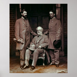 Póster GENERAL LEE e FUNCIONARIOS 1865 da GUERRA CIVIL