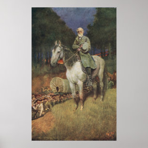 Póster General Lee em seu carregador famoso, 'Traveller