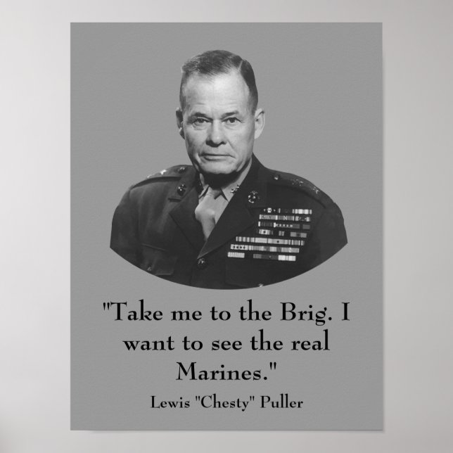 Poster General Lewis "Chesty" Puller - Marine (Frente)
