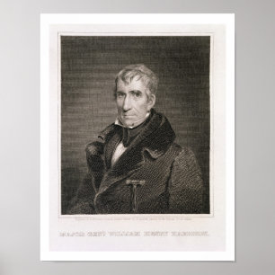 Póster General principal William Henry Harrison, gravado