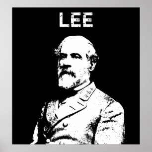 Póster General Robert E. Lee - Preto e Branco