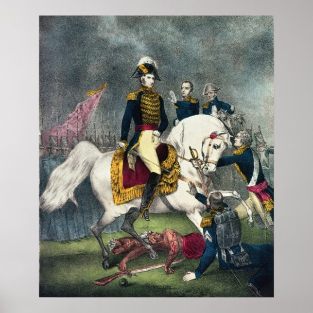 Póster General William H. Harrison na Batalha (Frente)