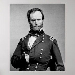 POSTER GENERAL WILLIAM TECUMSEH SHERMAN DA UNIÃO