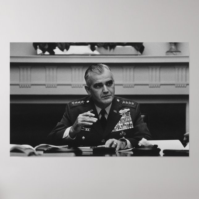 Póster General William Westmoreland — Guerra do Vietnã (Frente)