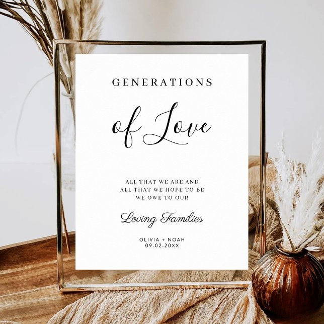 Poster Generations Of Love Minimalist Modern Wedding (Criador carregado)