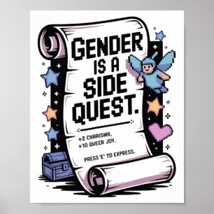 Poster Gênero de Jogador Não Binário É Um Jogo de Vídeo S