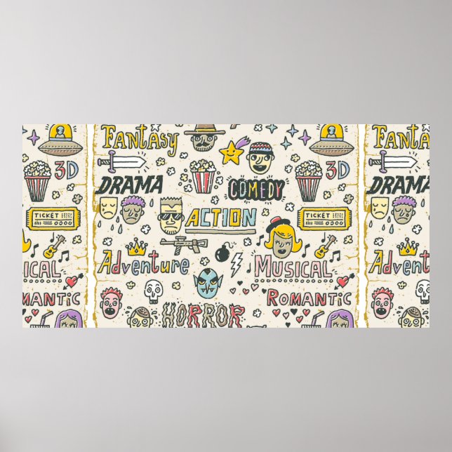 Poster Gêneros de filmes. Programas de TV, série Engraçad (Frente)