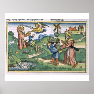 Póster Génese 21 1-14 Abraham que oferecem acima de