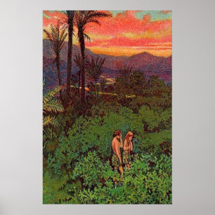 Poster Génese 3 Adam e licença Eden da véspera