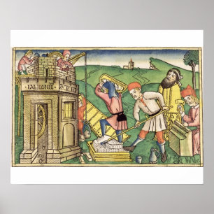 Póster Gênesis 11 1-9 Construindo a Torre de Babel, de t