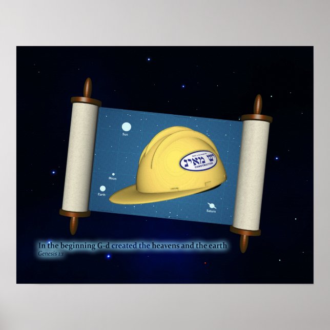 Póster Gênesis 1:1 - Construção (Frente)