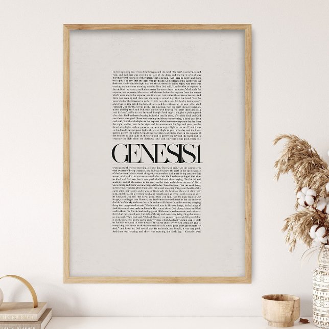 Poster Genesis 1, Bible Verse, Modern Bible, Scripture Wa (Criador carregado)
