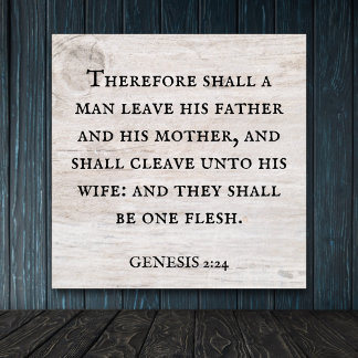 Poster Gênesis 2:24 King James Bíblia Christian