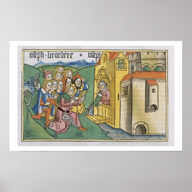 Póster Gênesis 42 1-5 irmãos de Joseph chegam ao Egito, (Frente)