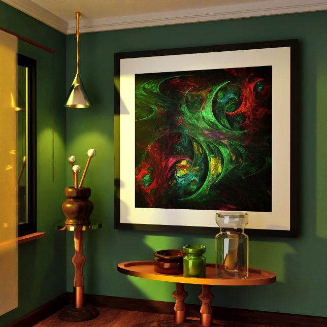 Póster Genesis Abstrato Art Verde (Genesis Green Abstract Art Poster)