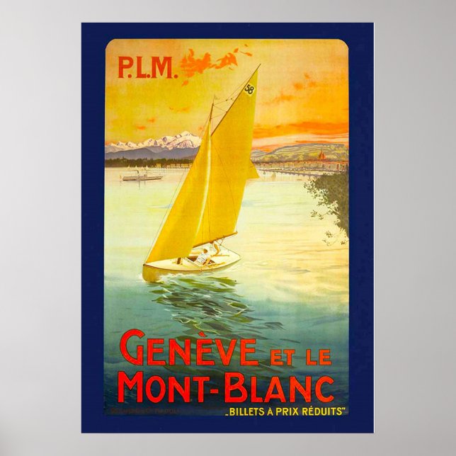 POSTER GENEVE ET LE MONT BLANC (Frente)