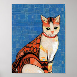 Poster Gengibre-abstrato de-arte gengibre-gatinho