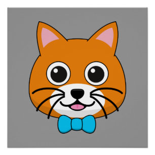 Póster Gengibre Feliz e Bonito com Papillon