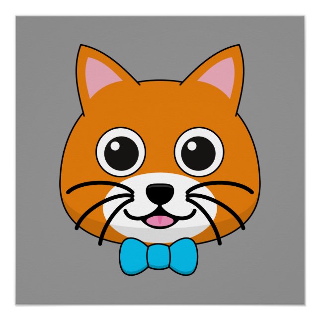 Póster Gengibre Feliz e Bonito com Papillon (Frente)