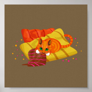 Poster Gengibre geométrico relaxado na almofada