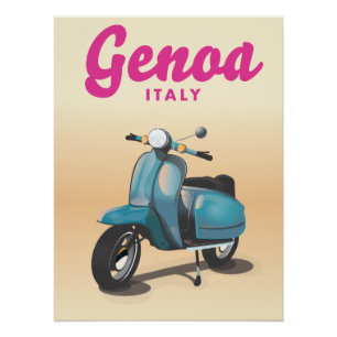 Póster Gênova Itália scooter