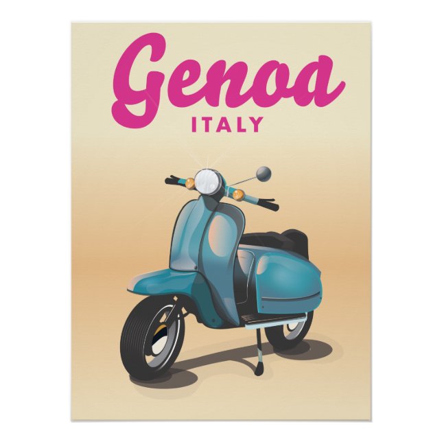 Póster Gênova Itália scooter (Frente)