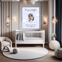 Poster Gentil Racion Animal Chá de fraldas Raffle