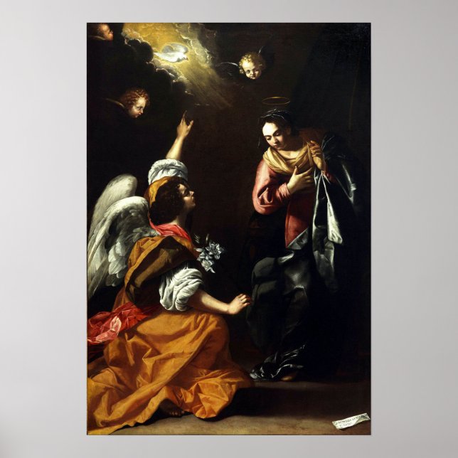 Poster Gentileschi - Anunciação a Maria (Frente)