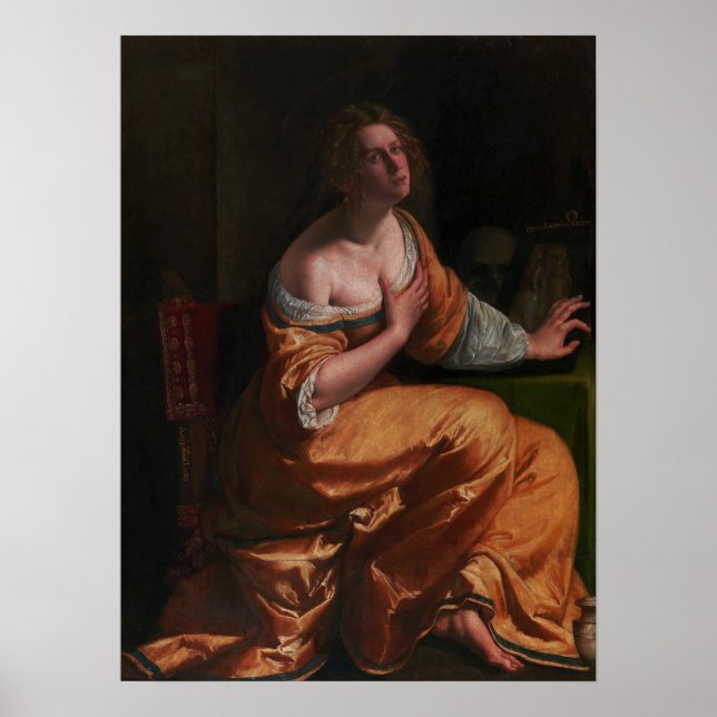 Poster Gentileschi - Auto-Retrato como Maria Madalena (Frente)