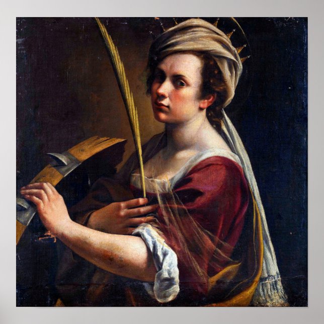 Poster Gentileschi - Autorretrato (Frente)