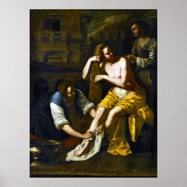 Poster Gentileschi - Bate-Seba no seu Banho 1638 (Frente)