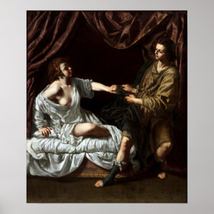 Poster Gentileschi - Esposa de Joseph e Potiphar