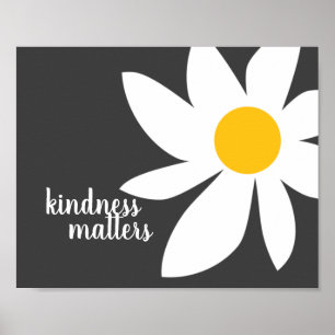 Poster gentileza importa citar a design de flor moderna