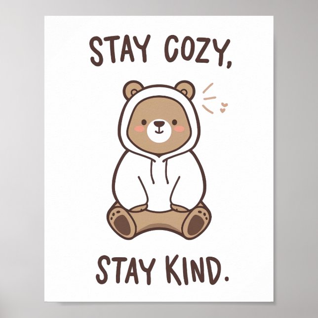 Poster Gentle Reminder to Be Cozy and Kind (Frente)