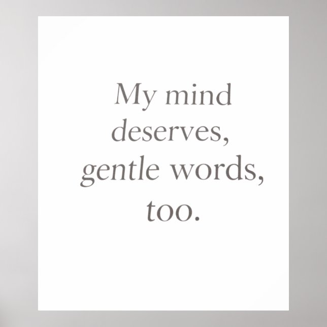 Poster Gentle Words Self-Care Quote  (Frente)
