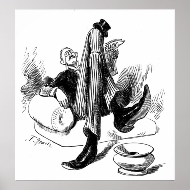 Poster Gentleman Reading 1880 (Frente)